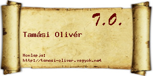 Tamási Olivér névjegykártya